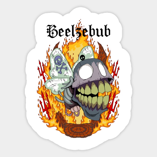 Beelzebub Lord of the Flies - Occult Insect Demon - Demonology Infernal Bug Gift Sticker by Holymayo Tee